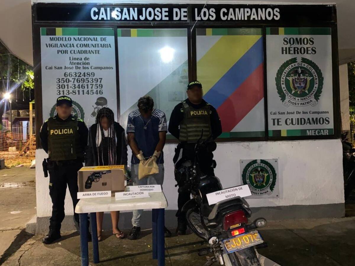 Persecución policial permitió captura de dos presuntos sicarios en Cartagena