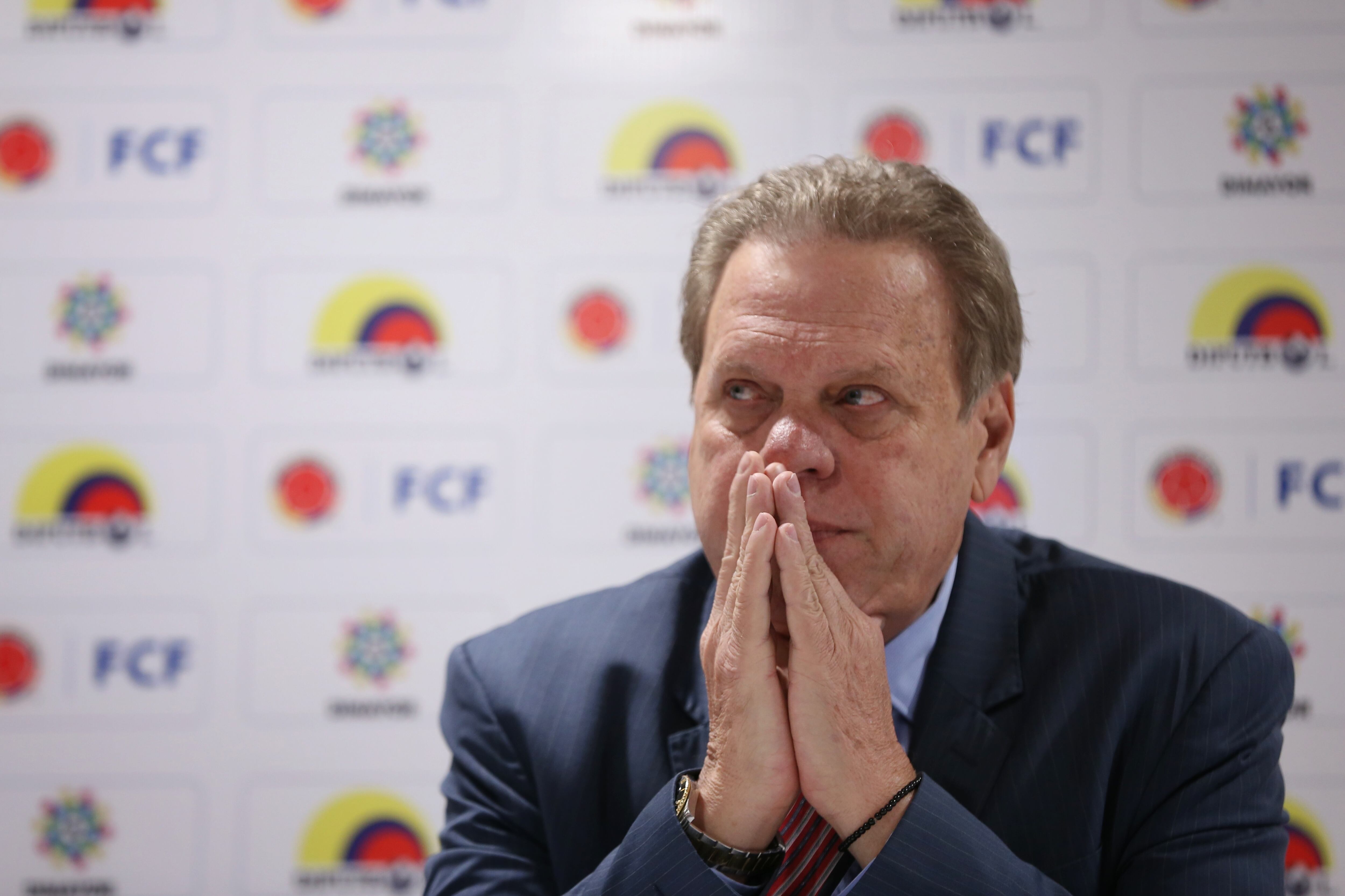 Rueda de prensa de la Federación Colombiana de Fútbol y Coldeportes sobre el tema de Dopaje. En la foto: Ramón Jesurun, Presidente de FCF. (Colprensa Álvaro Tavera)