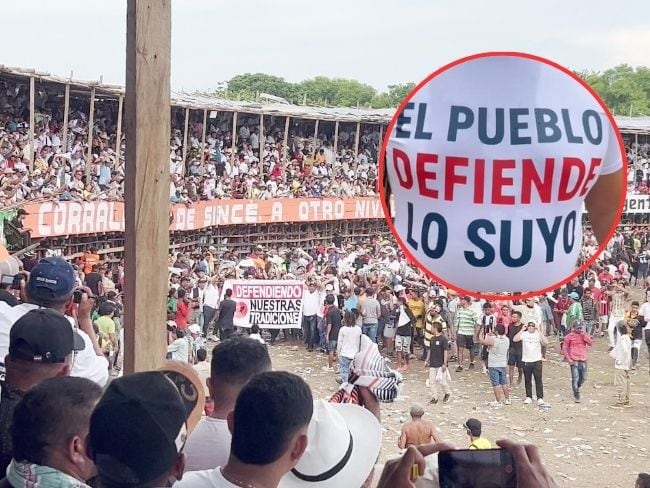 Manifestación en favor de las corralejas en Sincé, Sucre.