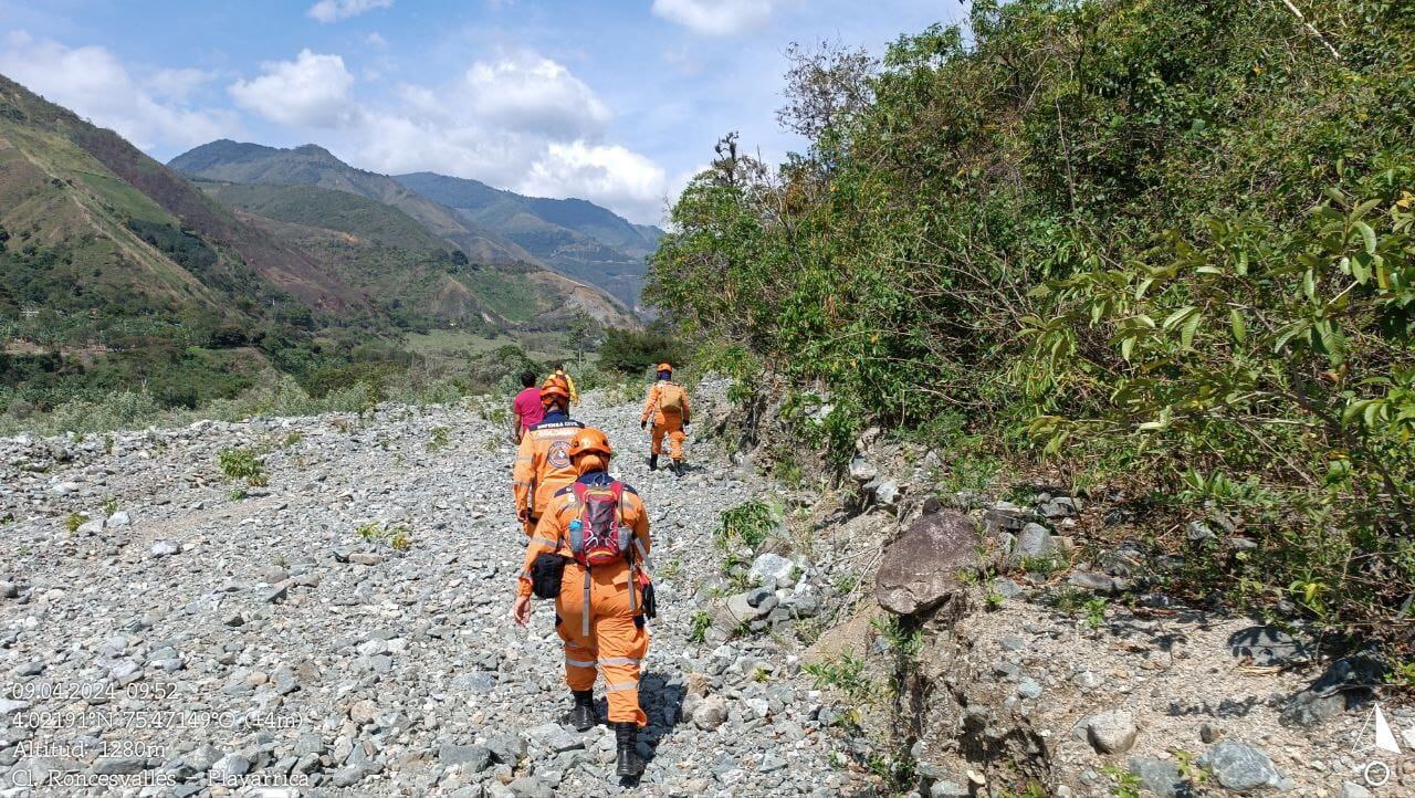 Tareas de búsqueda de la niña Eileen Páez en zona rural del municipio de Roncesvalles, Tolima