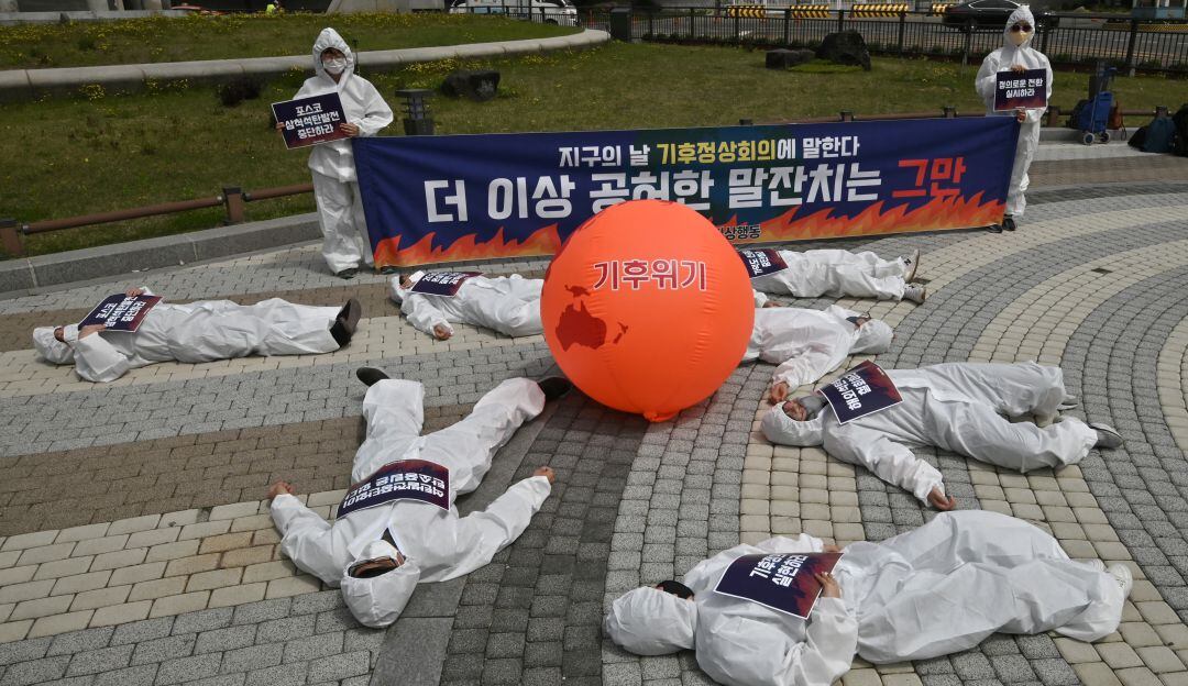 Protesta contra el cambio climático en Corea del Sur