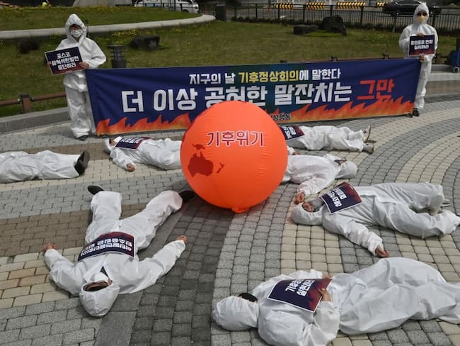 Protesta contra el cambio climático en Corea del Sur