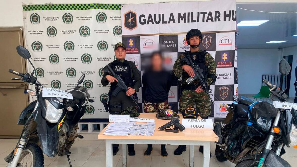 Caen pareja que se identificaba como integrantes del GAO-r en Acevedo, Huila