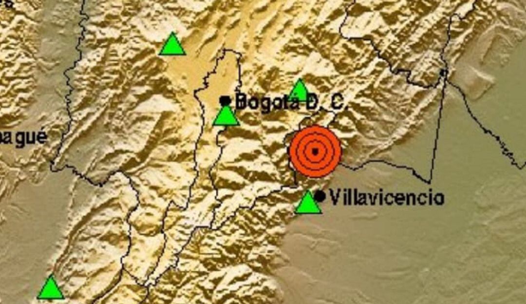 Zona de epicentro del temblo en Colombia