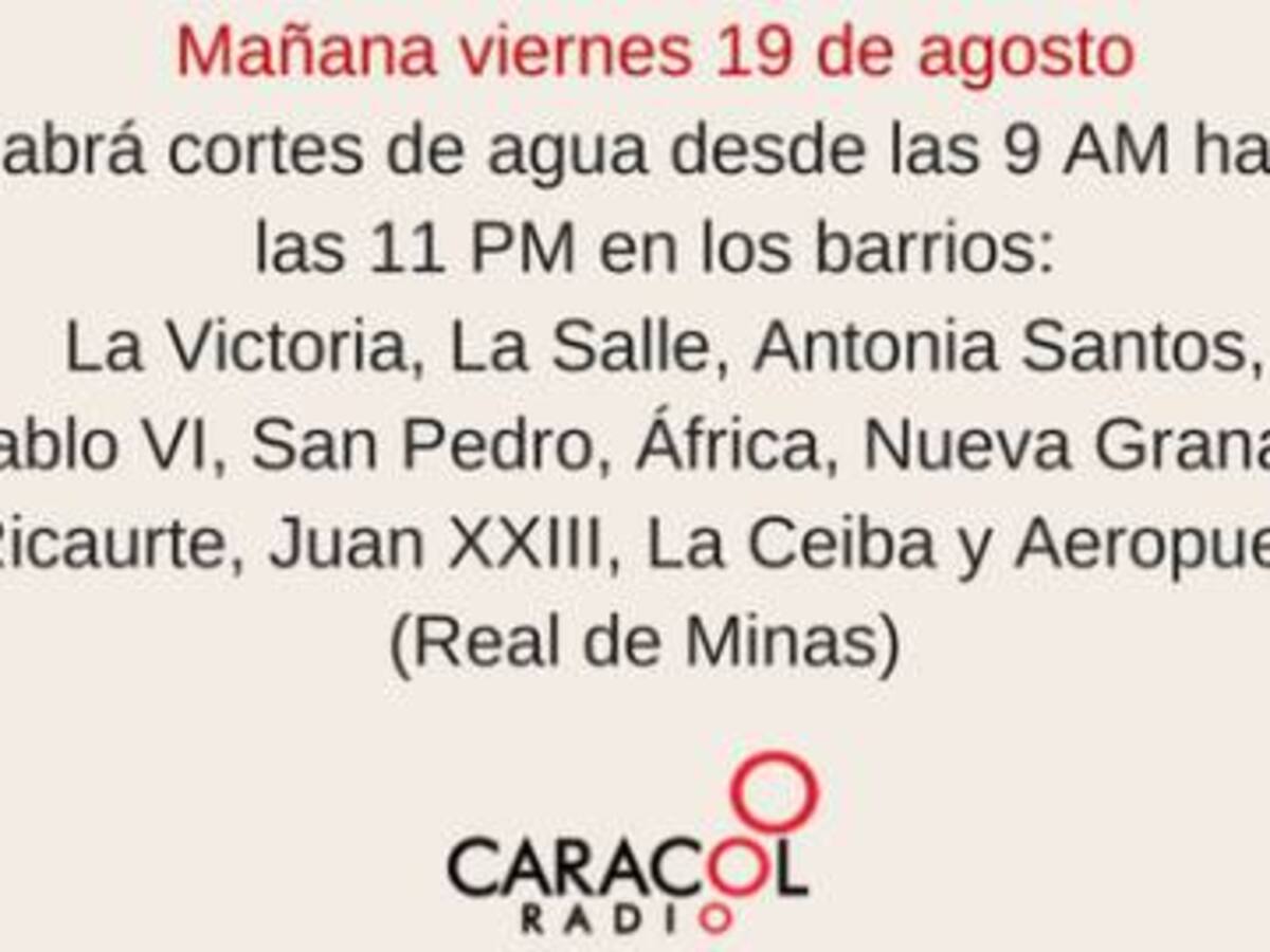 Acueducto Metropolitano anuncia cortes del servicio este viernes