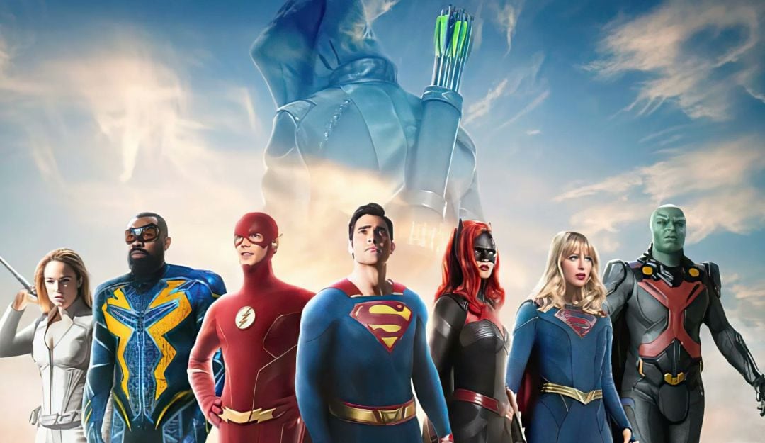 Algunos de los personajes que componen el 'Arrowverso', como Superman, Flash, Green Arrow, Supergirl, entre otros.