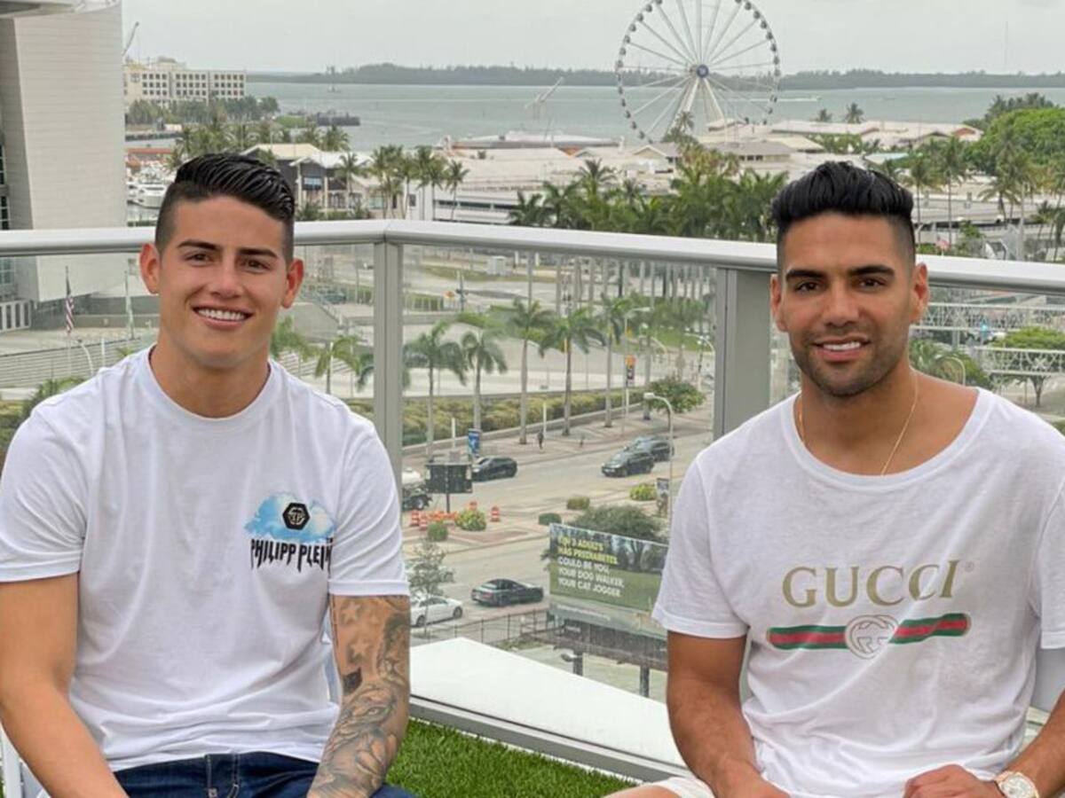Falcao y James juntos para ver y apoyar a Colombia ante Perú