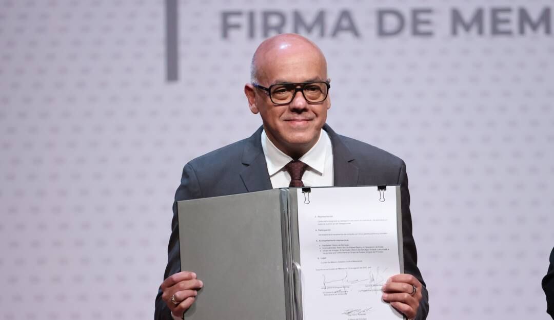 Jorge Rodríguez, encargado del chavismo para liderar los diálogos con la oposición venezolana.                      Foto: Getty 