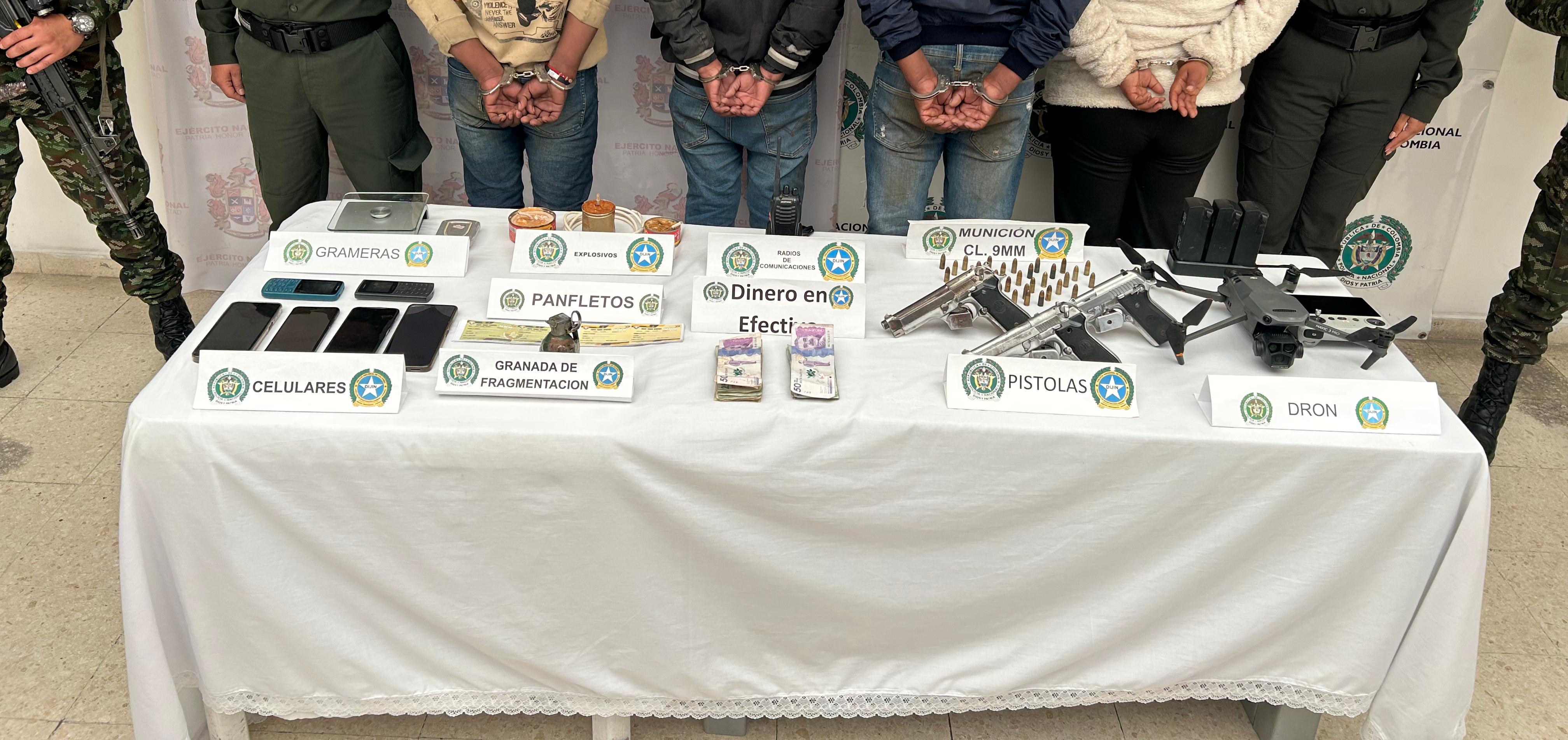 Capturados en Nariño- Fotos: Ejército Nacional