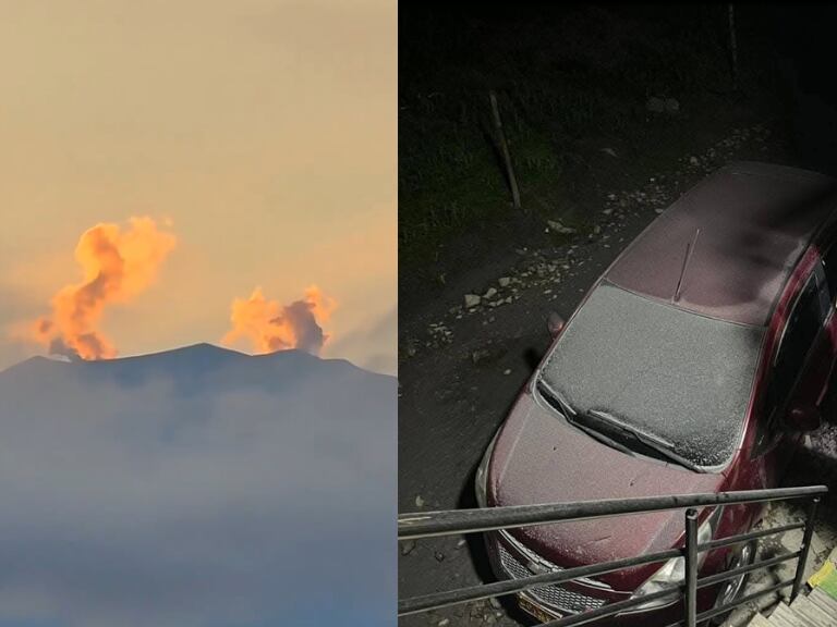 Volcán Puracé con emisiones de cenizas