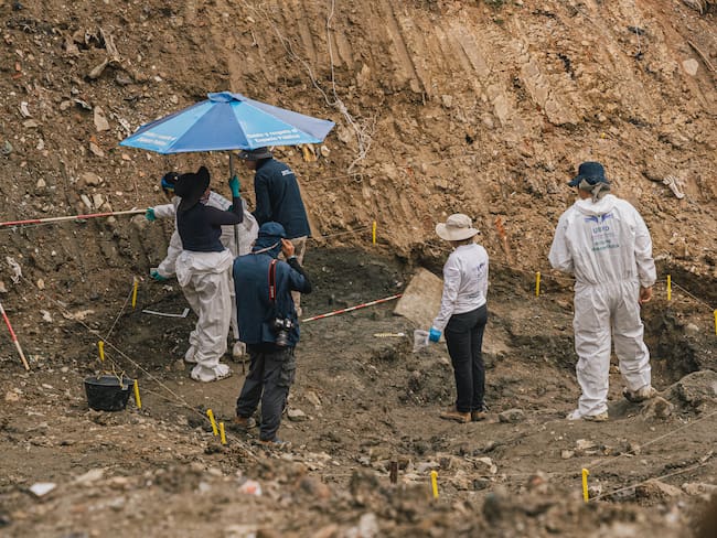 Hallazgo en la escombrera de la comuna 13 de Medellín- foto JEP