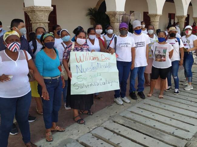 La protesta se realizó en los bajos de la Alcaldía