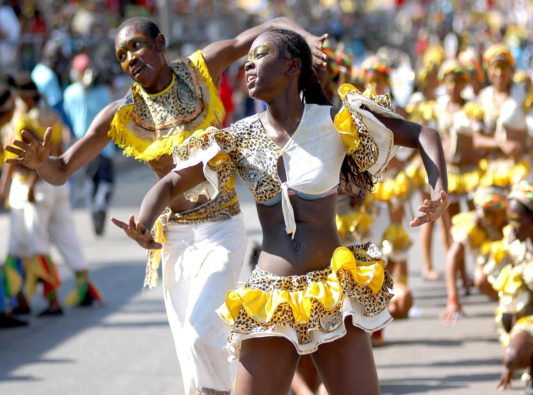 BARRANQUILLA(ATLANTICO)FEBRERO 03 DE 2008. LA DANZA HERENCIA DE PALENQUE, DURANTE EL DESFILE GRAN PARADA DE TRADICION EN EL CARNAVAL DE BARRANQUILLA.FOTO ALFONSO CERVANTES/EL TIEMPO