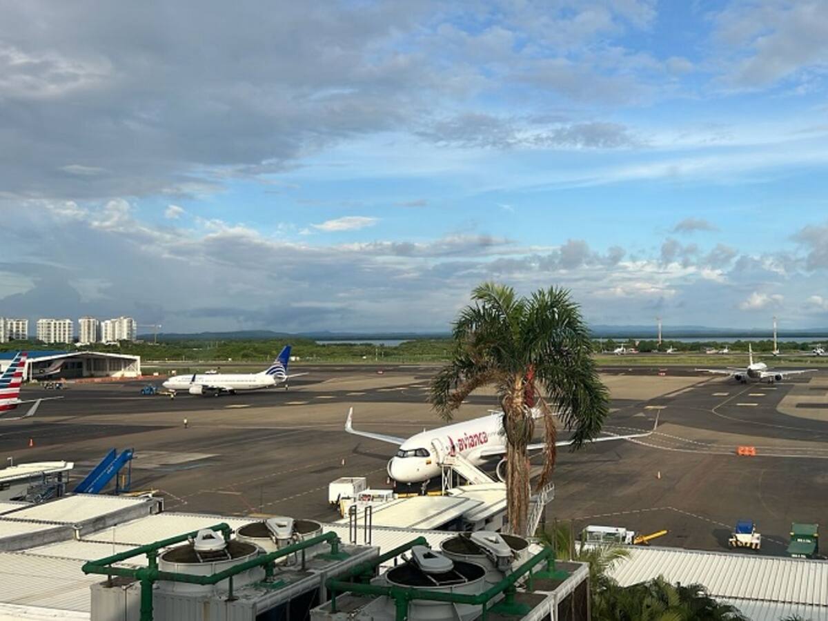 Bache en la pista obligó a cerrar temporalmente el aeropuerto de Cartagena