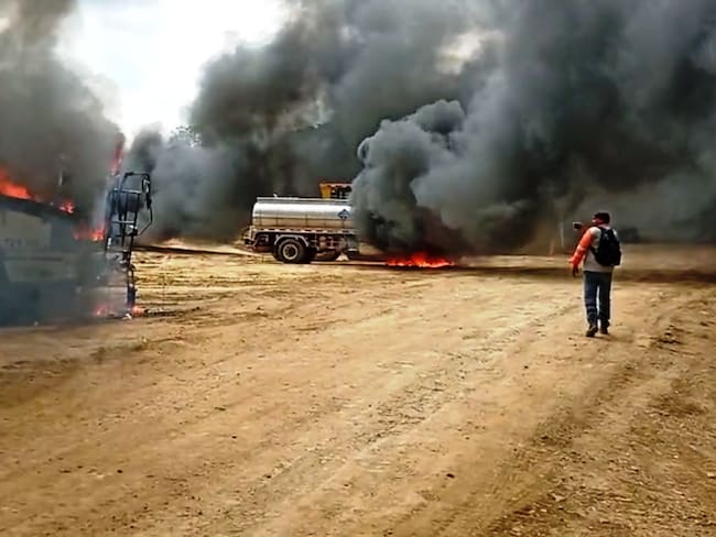 Maquinaria amarilla fue incinerada en los Montes de María en el departamento de Bolívar