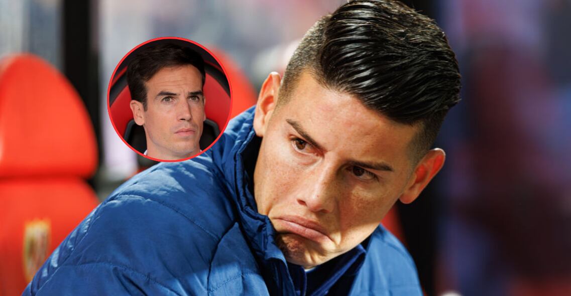 James Rodríguez y el técnico Íñigo Pérez