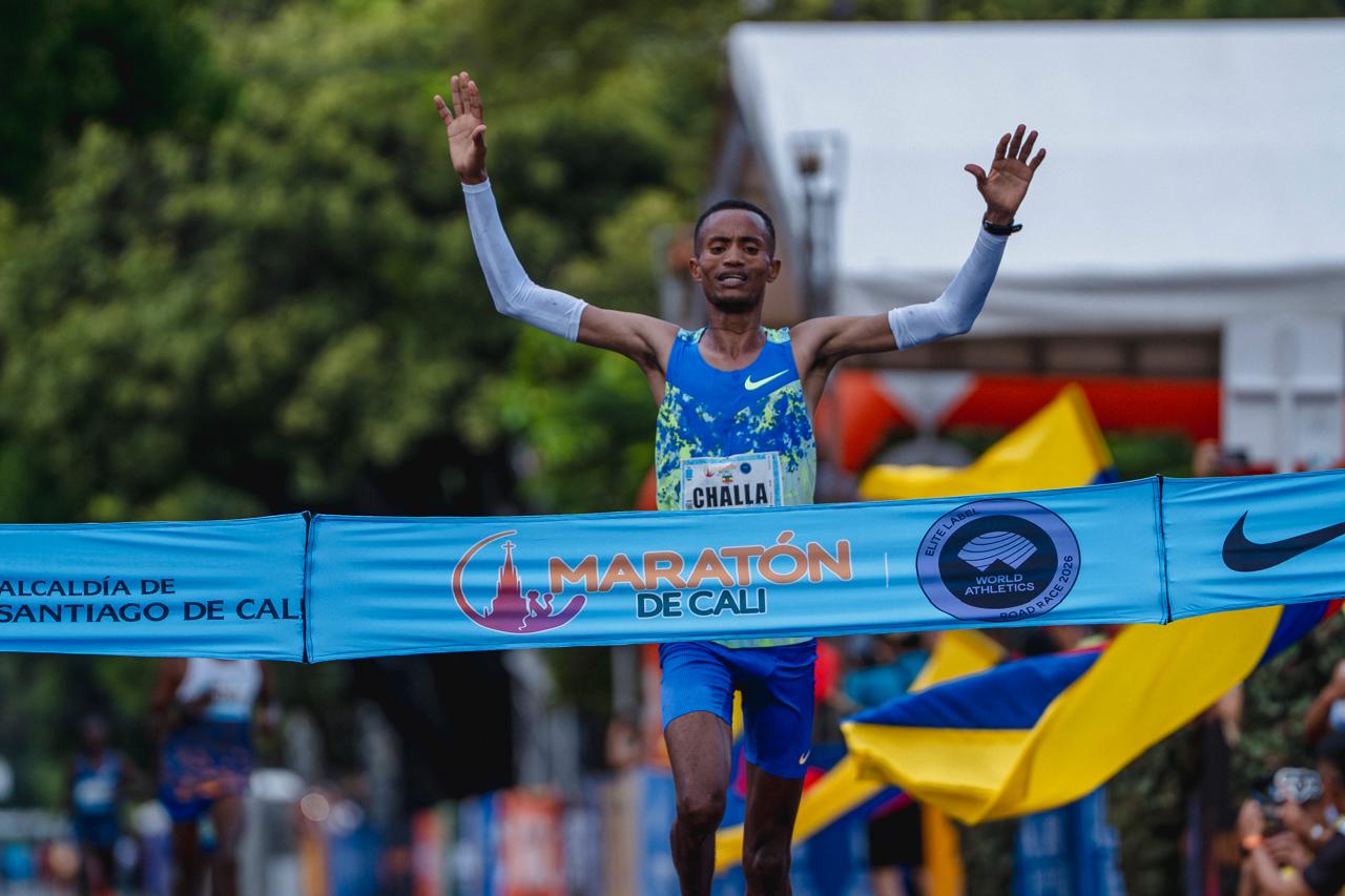 Gossa Challa - Ganador Maratón de Cali 2026. Foto: Maratón Cali.