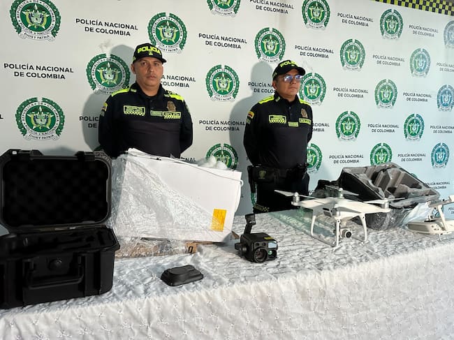 Interceptaron en Risaralda un dron y una cámara de alta tecnología que tendrían como destino el ELN. Foto: Policía Metropolitana de Pereira