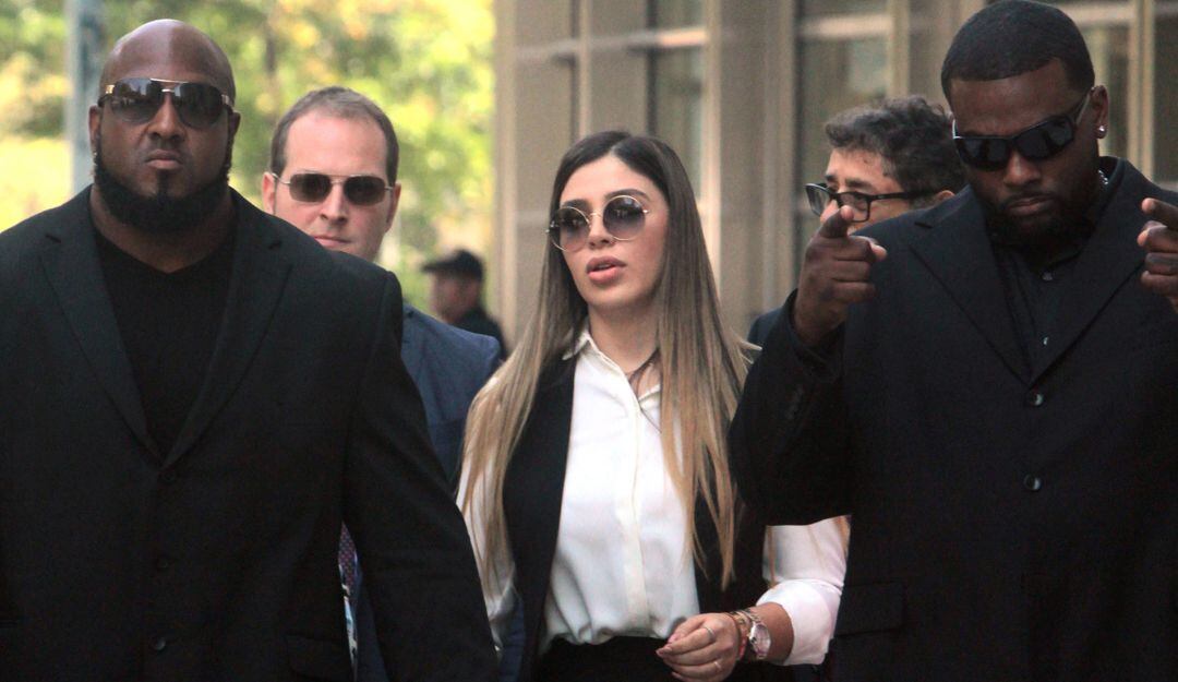 Emma Coronel en las audiencias de su esposo "El Chapo" Guzmán 