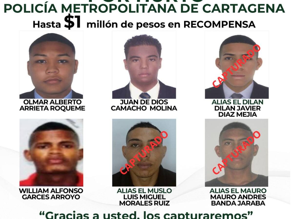 En Cartagena cayeron tres presuntos atracadores del cartel de los más buscados