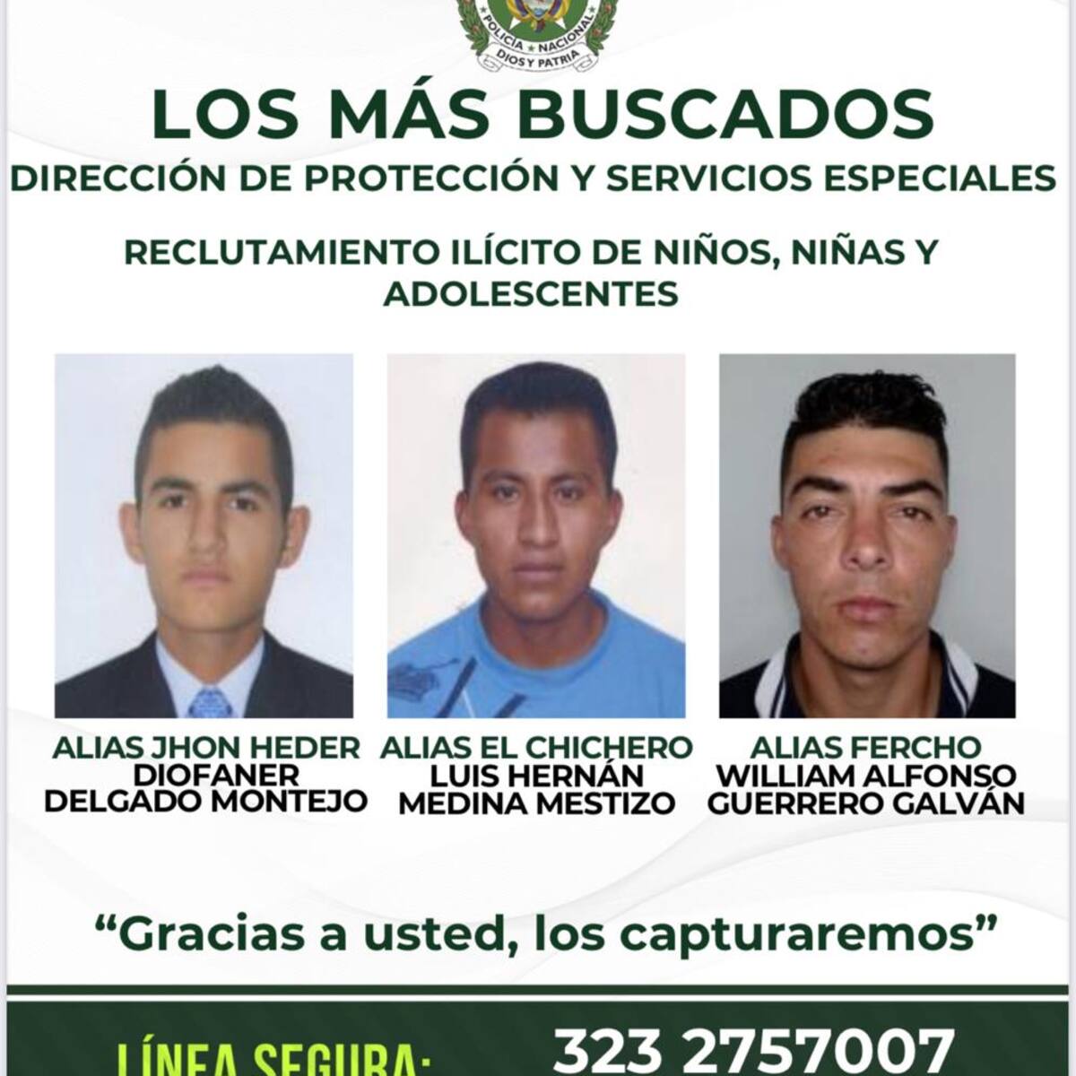 Publican el cartel de los más buscados por reclutamiento de menores en Barranquilla