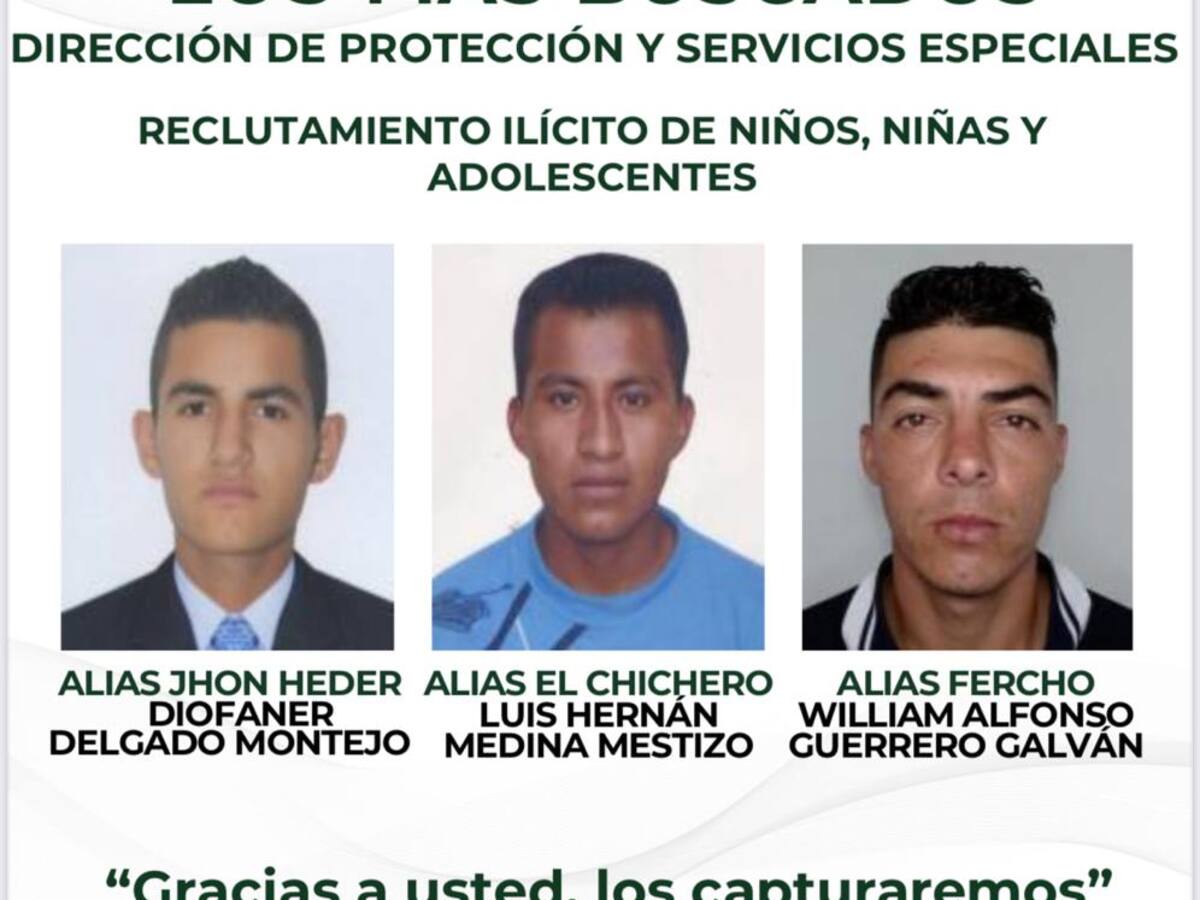 Publican el cartel de los más buscados por reclutamiento de menores en Barranquilla