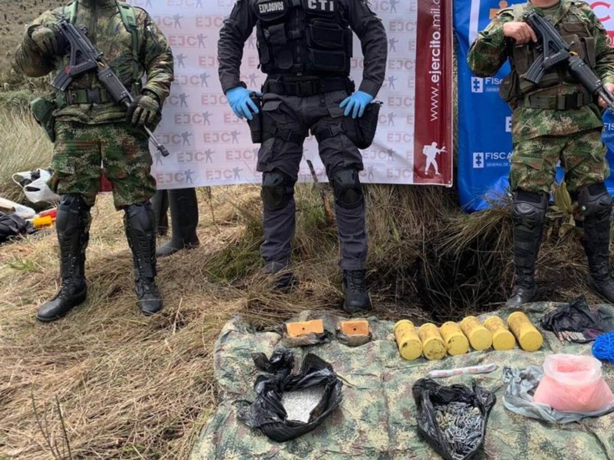 En zona rural de Pijao, Quindío, hallan caleta de explosivos abandonada