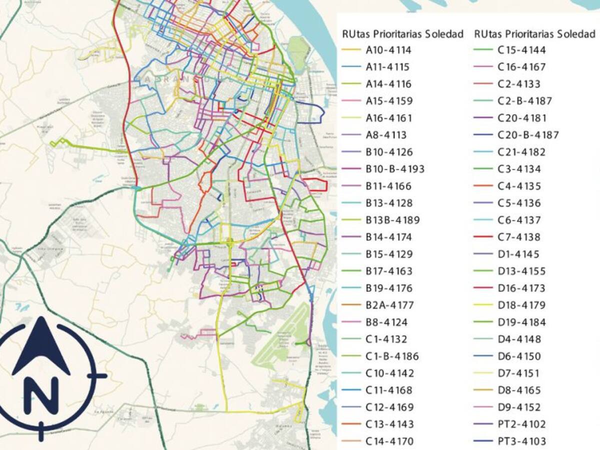 49 rutas disponibles entre Soledad y Barranquilla ante falta de Transmetro