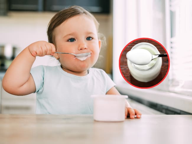 Bebé comiendo yogur (Fotos vía Getty Images)