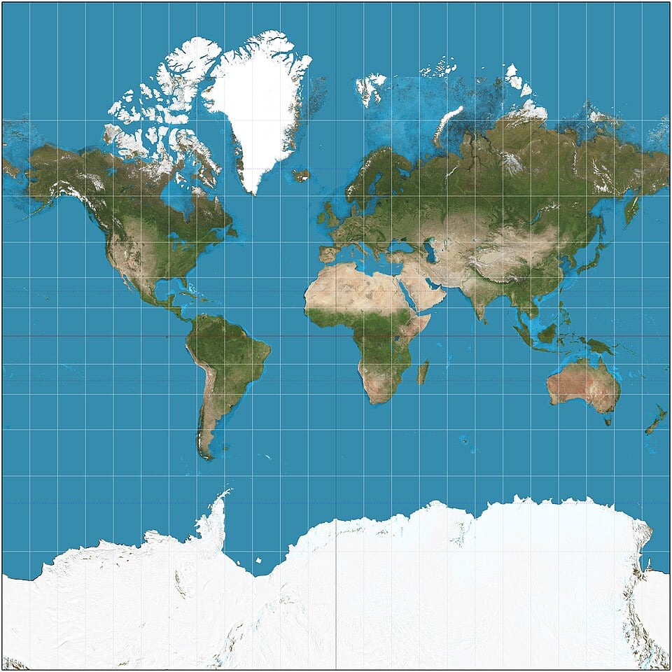 Mapa global de Mercator tradicionalmente utilizado.
(Foto:   Mercator )