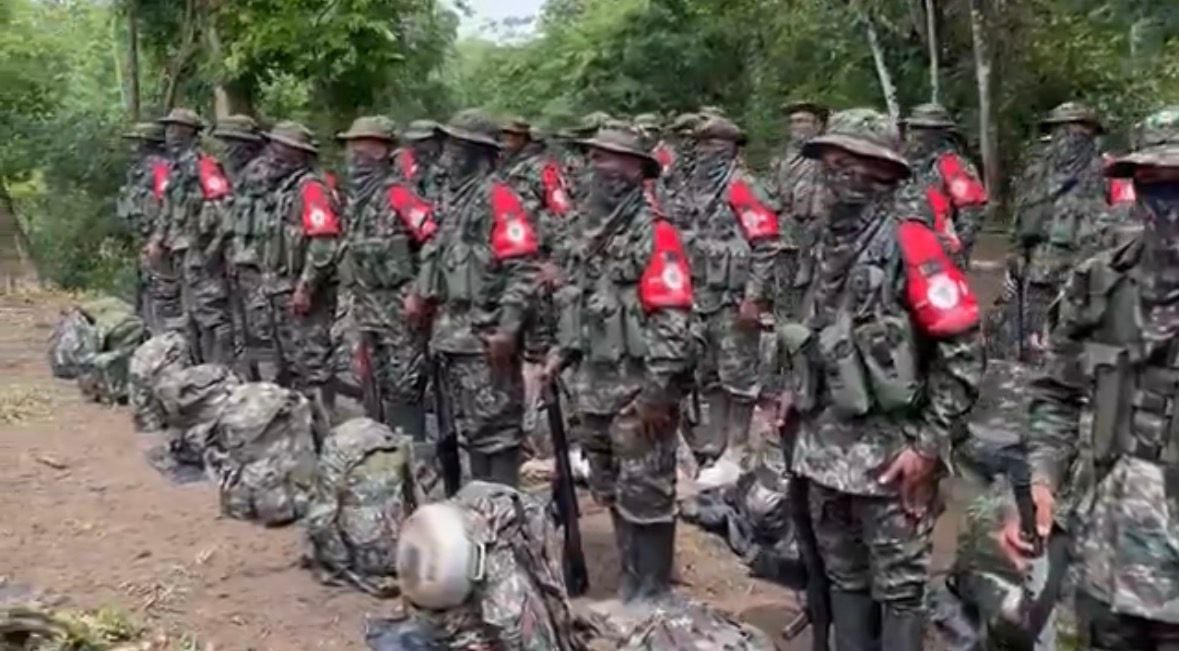 Integrantes del autodenominado Ejército Gaitanista de Colombia, más conocido como el Clan del Golfo