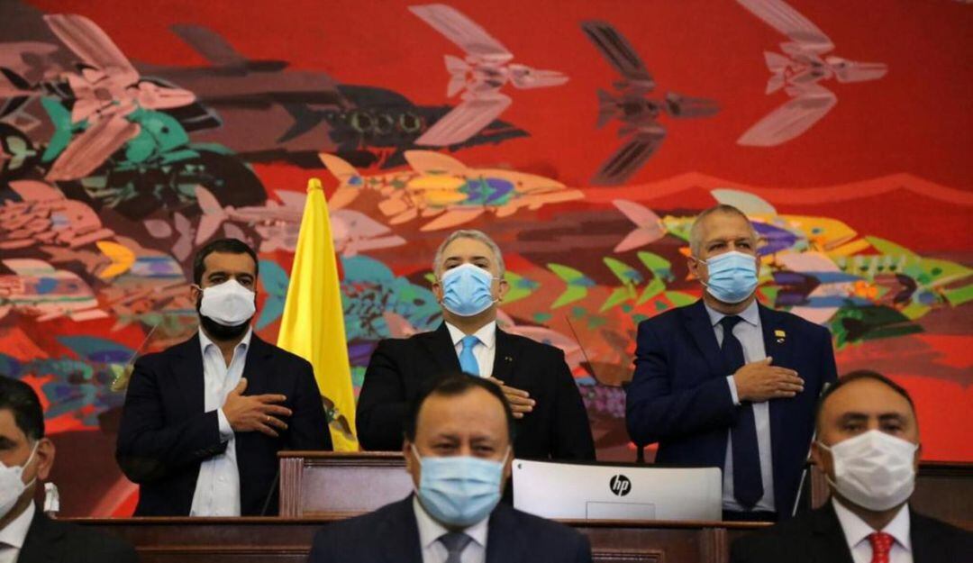 Iván Duque durante su discurso en la instalación del Congreso 