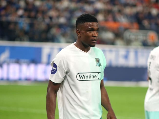SAINT PETERSBURG, RUSSIA - 2023/11/11: John Cordoba (9) of Krasnodar seen in action during the Russian Premier League football match between Zenit Saint Petersburg and Krasnodar at Gazprom Arena. Final score; Zenit 1:1 Krasnodar. (Photo by Maksim Konstantinov/SOPA Images/LightRocket via Getty Images)