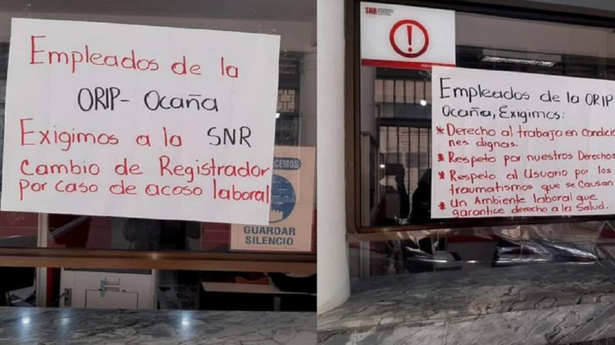 Trabajadores de instrumentos públicos en Ocaña protestaron