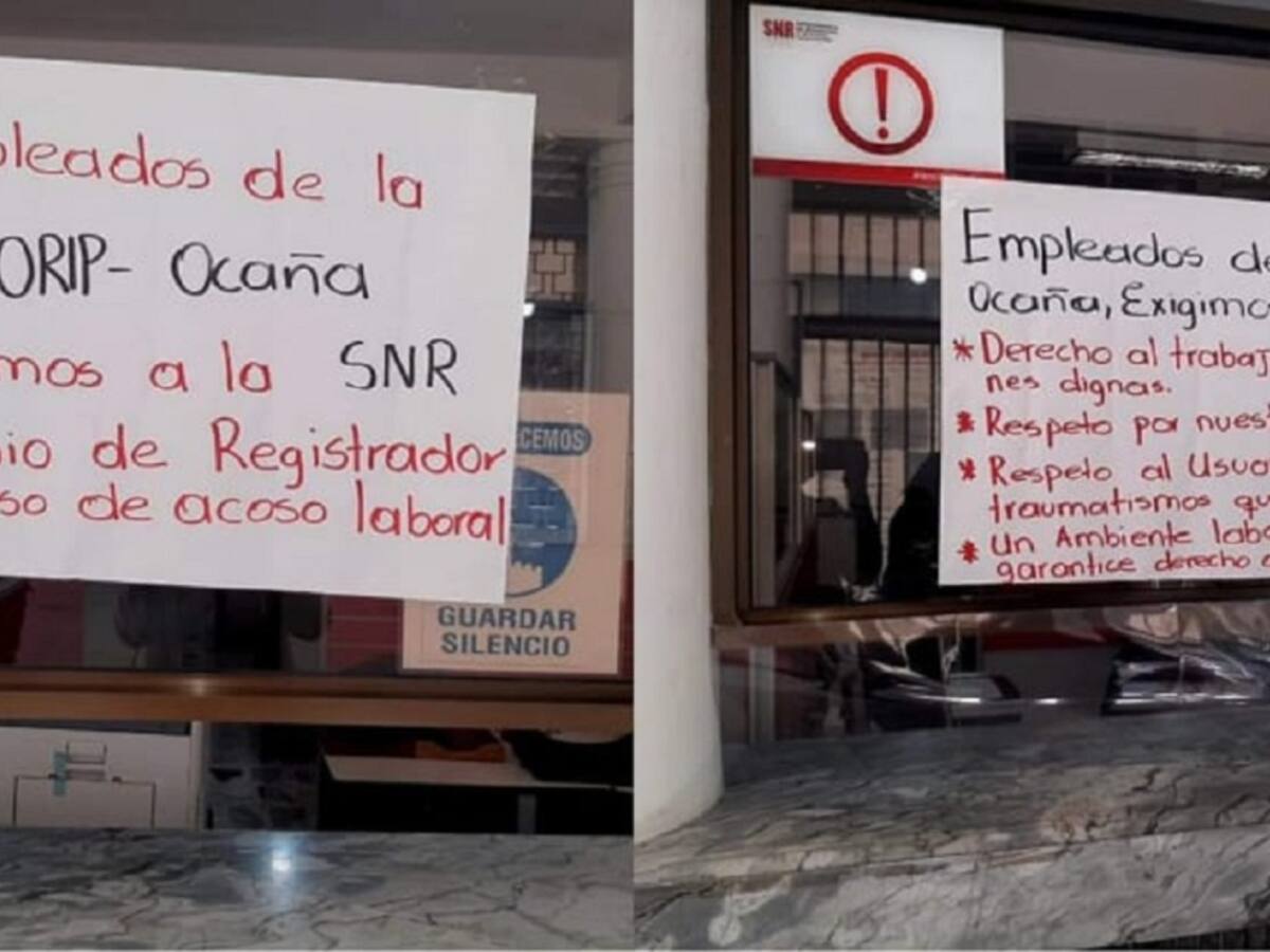 Trabajadores de instrumentos públicos en Ocaña protestaron