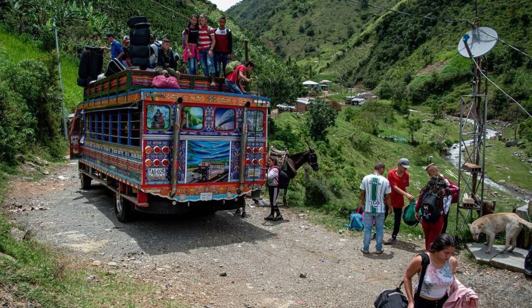 Desplazados en Ituango, Antioquia, por amenazas de grupos armados durante el 2021.          Foto: Getty
