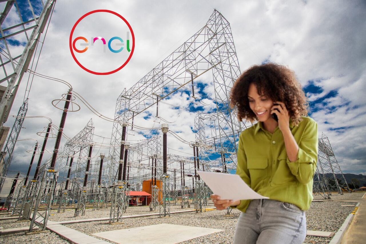 Imagen de referencia.
Central hidroeléctrica y logo Enel: Enel / Persona con recibo: Getty Images.