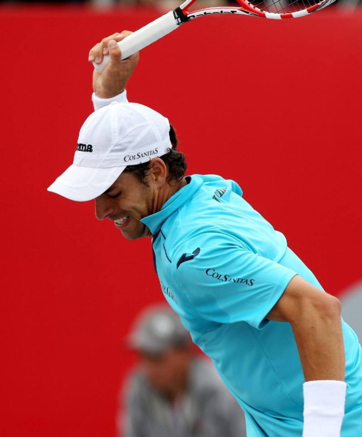 El colombiano Santiago Giraldo se lamenta tras la derrota.