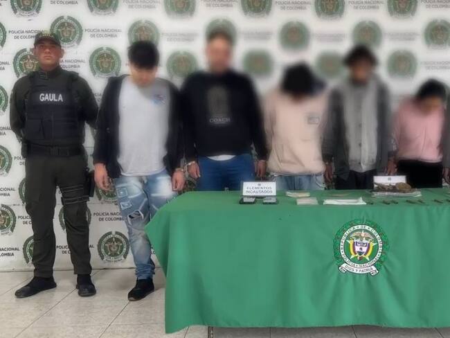 Capturan a seis integrantes de la banda delincuencial ‘Los Paisas’ que opera en Soacha. Foto: Policía de Soacha.