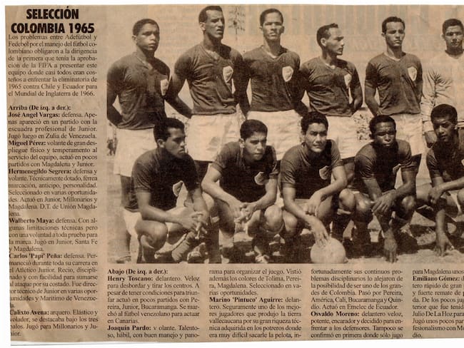 La Selección Colombia de 1965 en El Pulso del Fútbol