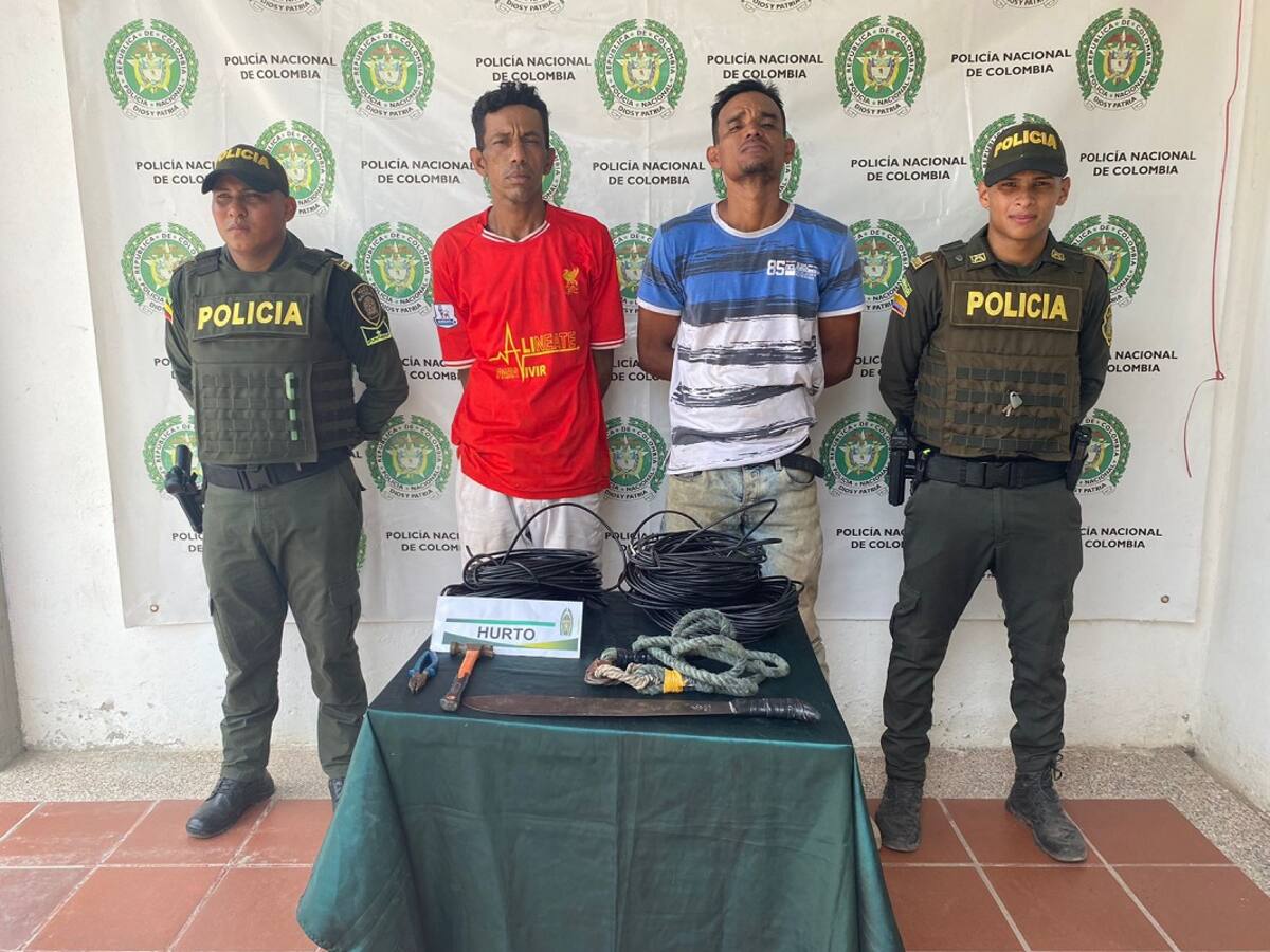 Presuntos delincuentes fueron capturados en Magangué por hurto de cables