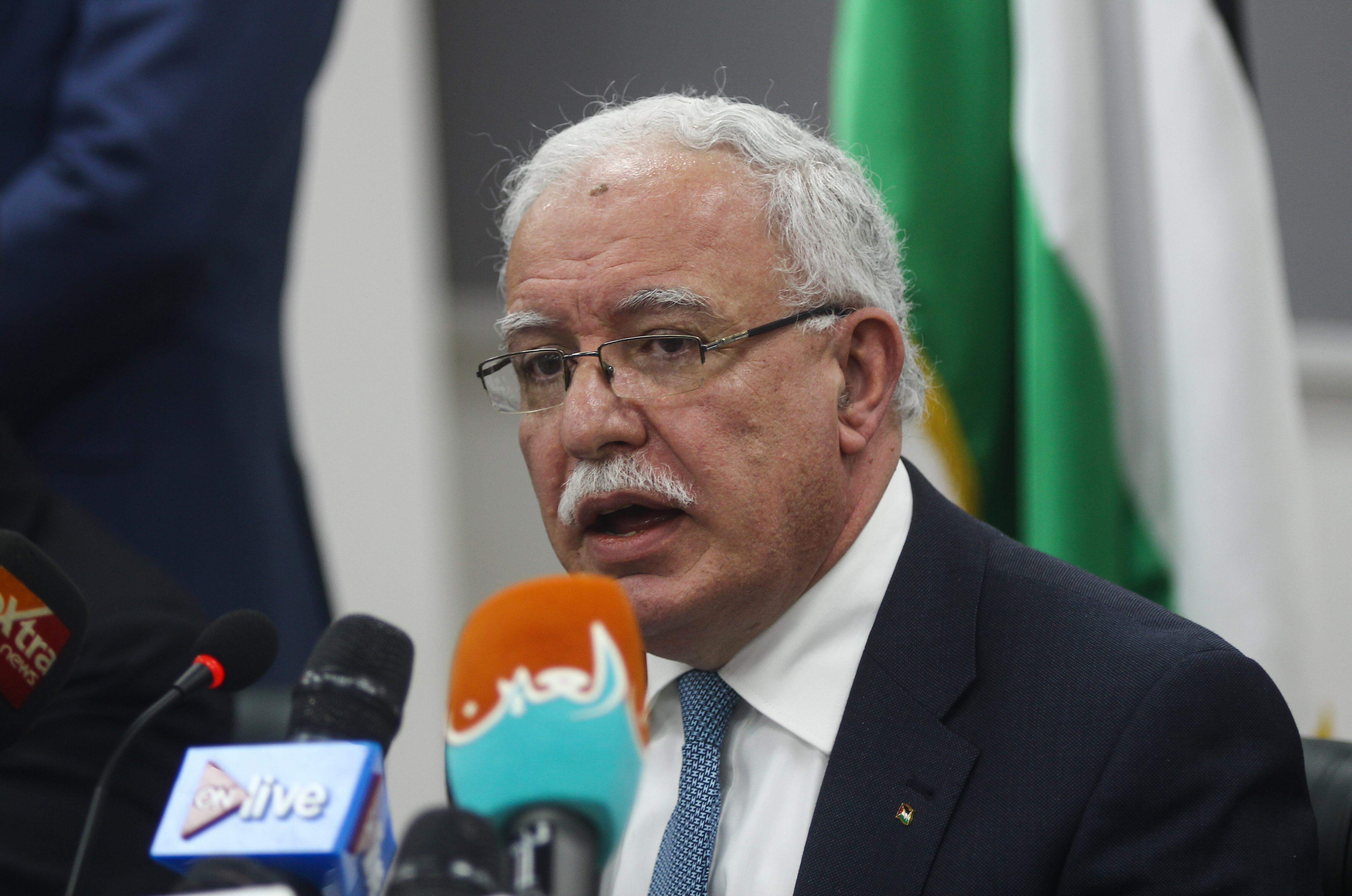 El ministro palestino de Relaciones Exteriores, Riyad al-Maliki,  (Photo by Fayed El-Geziry/NurPhoto via Getty Images)