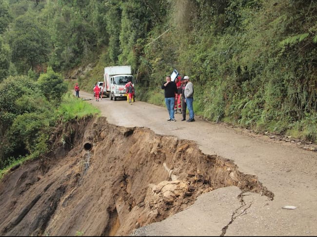 Así quedó la vía tras la contingencia presentada el pasado 17 de abril en el municipio de Ventaquemada / Foto: Alcaldía de Ventaquemada.