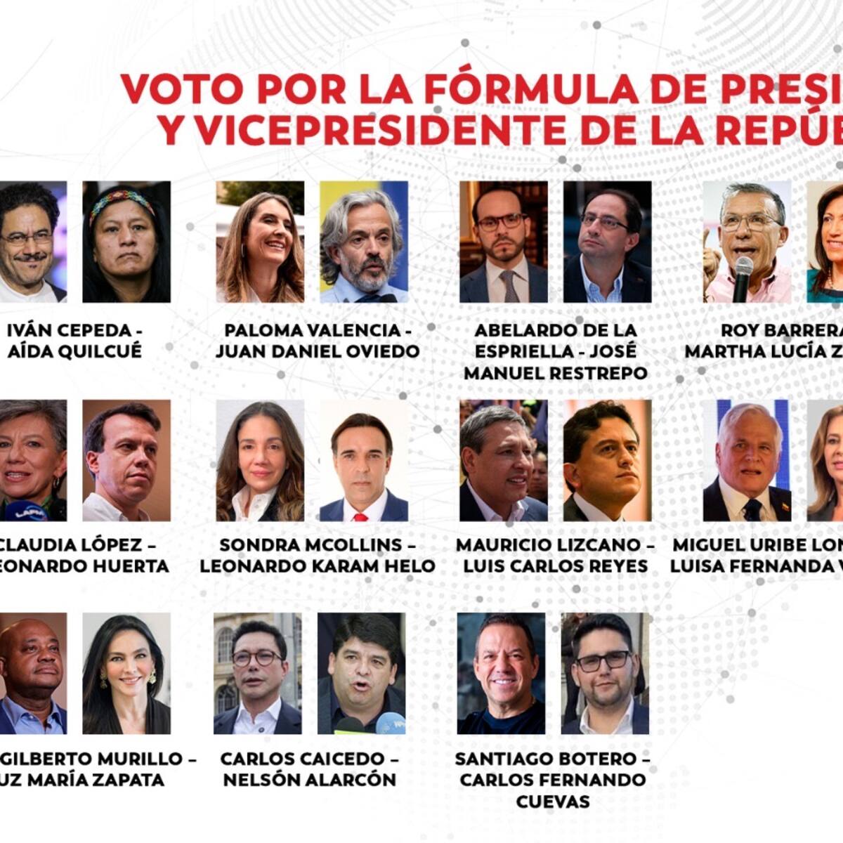 ¿Quiénes estarán en el tarjetón presidencial 2026? Los 13 candidatos que buscan la Casa de Nariño