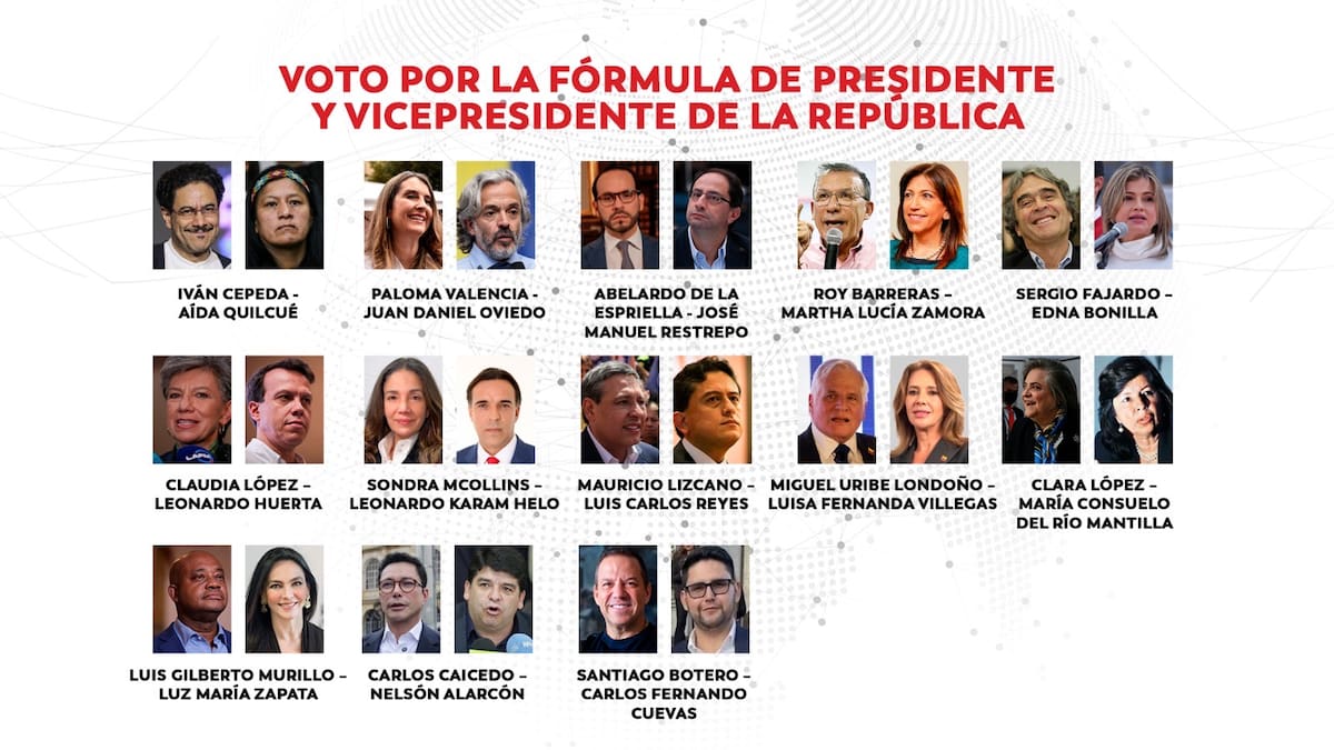 ¿Quiénes estarán en el tarjetón presidencial 2026? Los 13 candidatos que buscan la Casa de Nariño