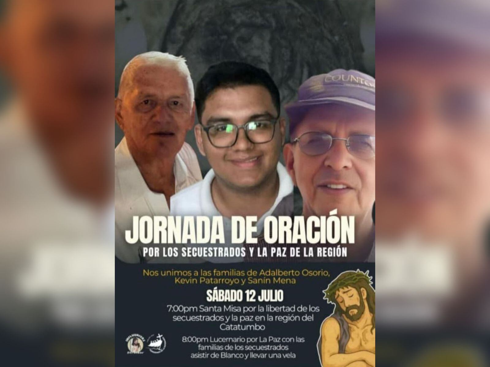 Jornada de oración por los secuestrados en el Catatumbo. / Foto: Cortesía.