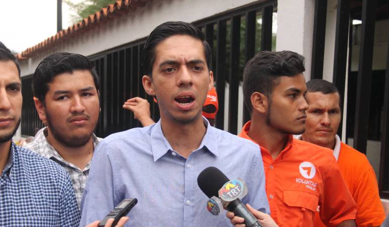 José Vicente García en uno de los cacerolazos realizados en el Estado Táchira.