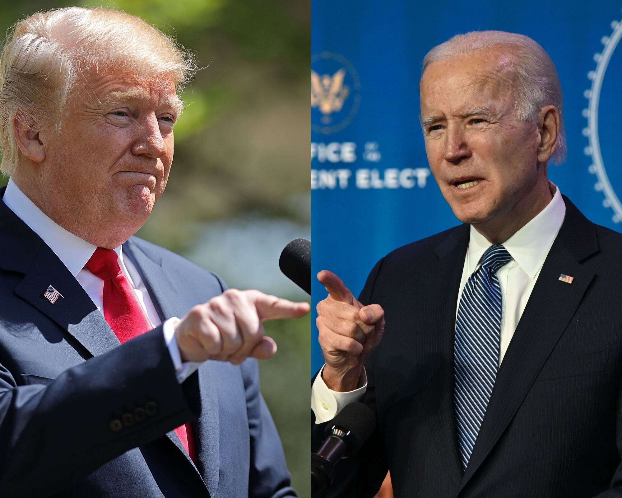 Los candidatos a la presidencia de los Estados Unidos Donald Trump (i) y Joe Biden (d),
(Foto: Getty / Caracol Radio)