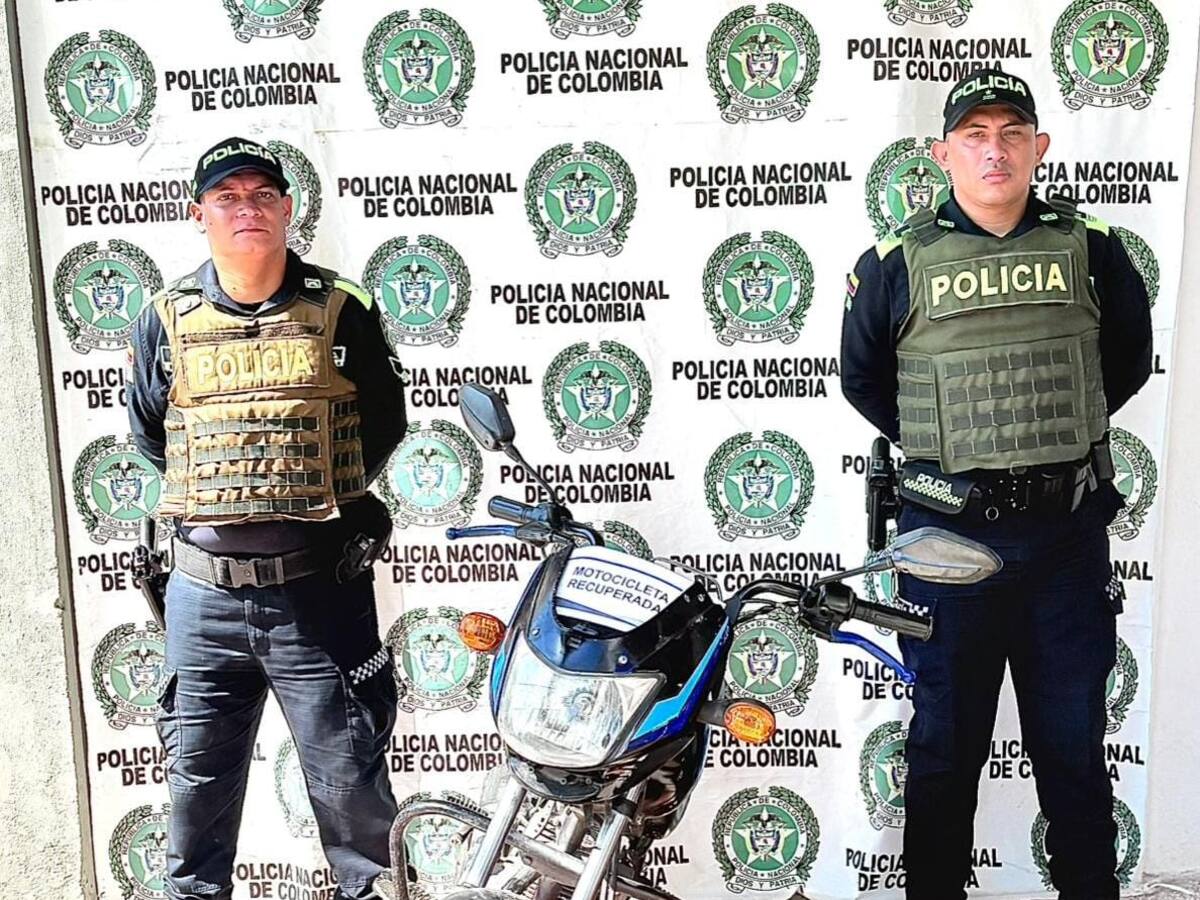 Policía recuperó motocicleta abandonada en Magangué, Bolívar