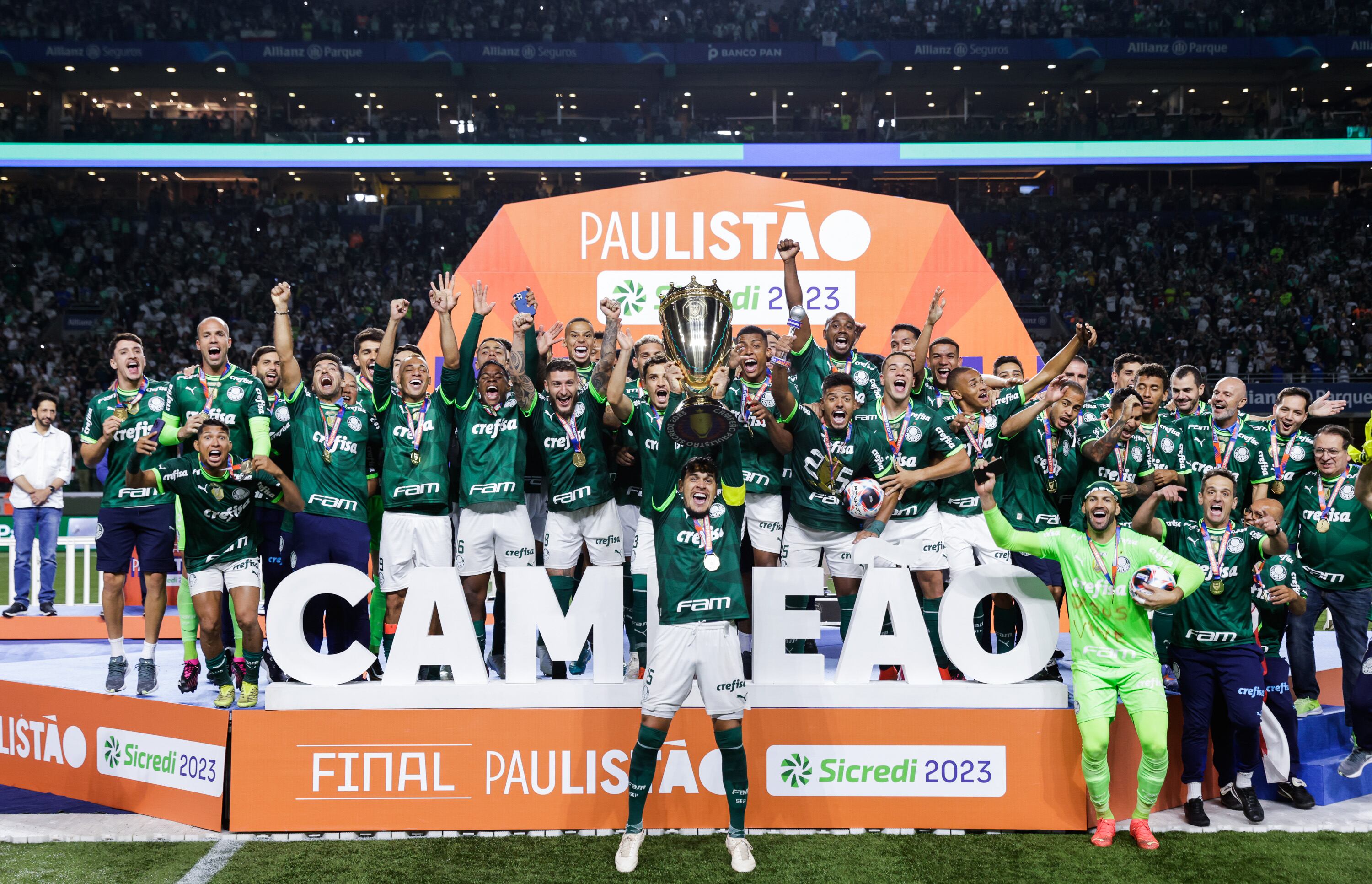 Palmeiras se consagró campeón del Campeonato Paulista. (Photo by Alexandre Schneider/Getty Images)
